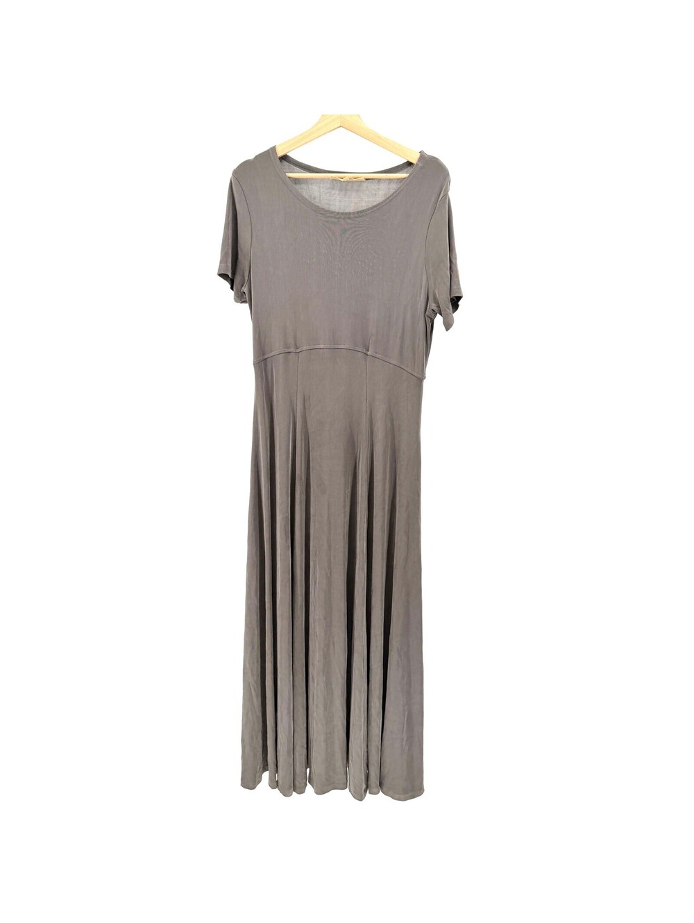 Vintage 90s Double D Ranch Grey Ribbed Maxi Dress